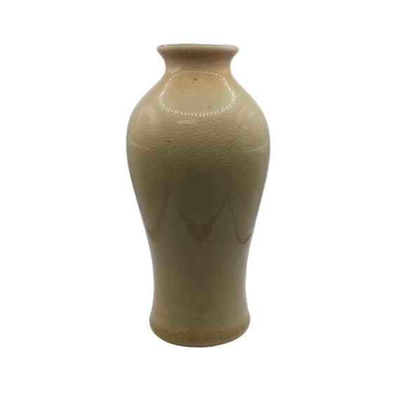 Beige Pottery Vase Rustic Art Deco Distressed 6" Vintage Decor 🌾 - Picture 10 of 14